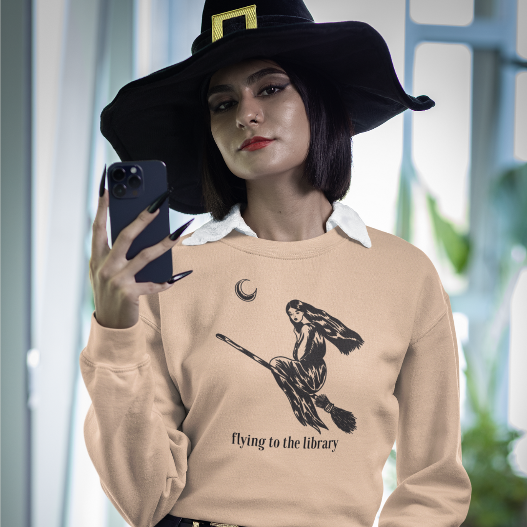 Flying to the Library Crewneck